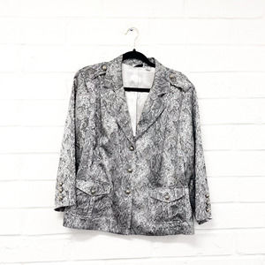EUC Joan Rivers Snakeskin Blazer SZ XL